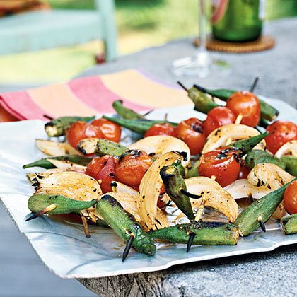 Grilled Okra And Tomato Skewers Recipe Myrecipes