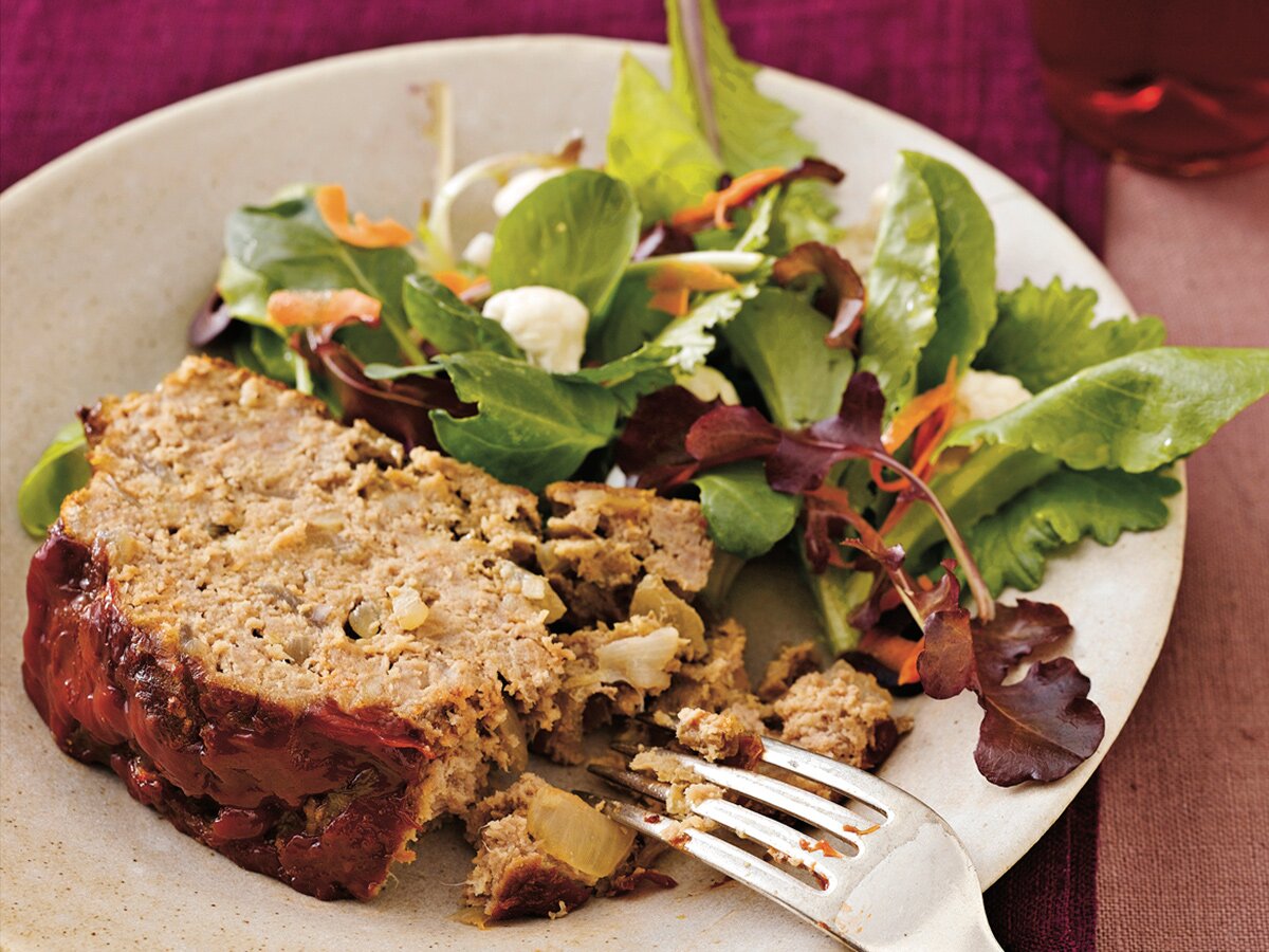 Turkey Meatloaf With Bbq Sauce And Fried Onions ...