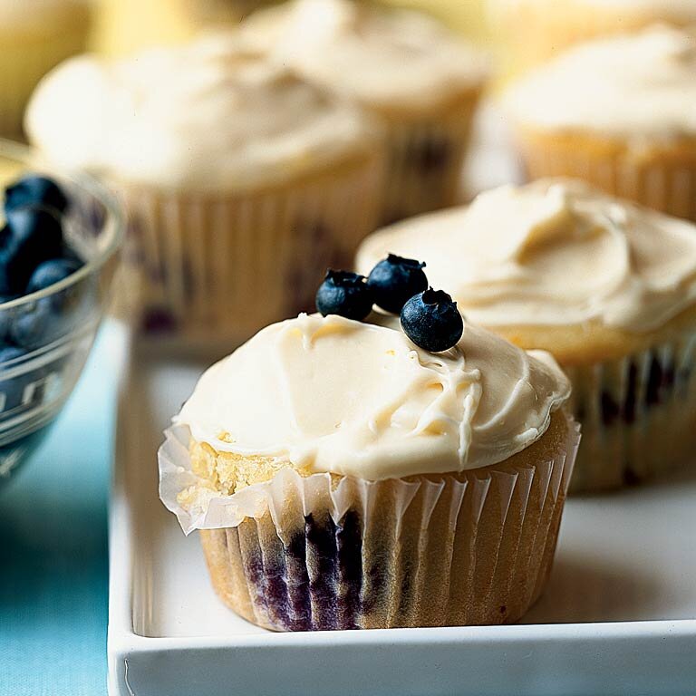 Lemon Scented Blueberry Cupcakes Recipe Myrecipes