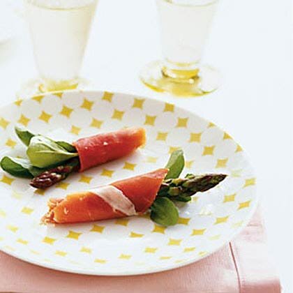 Asparagus Prosciutto Bundles With Arugula Recipe Myrecipes