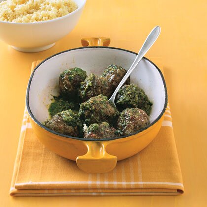 Pesto Meatballs And Couscous Recipe Myrecipes