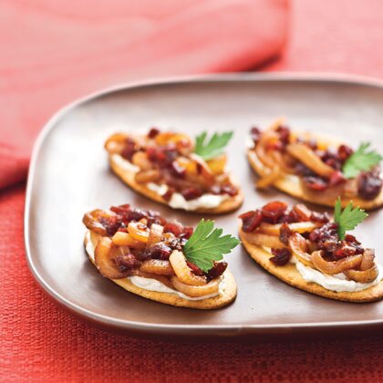 Caramelized Onion Cranberry Cream Cheese Bites Recipe Myrecipes