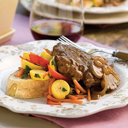 Hamburger Steak With Sweet Onion Mushroom Gravy Recipe Myrecipes