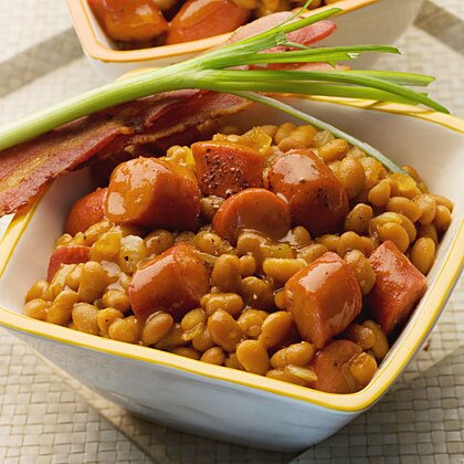 Quick Skillet Baked Beans And Franks Recipe Myrecipes