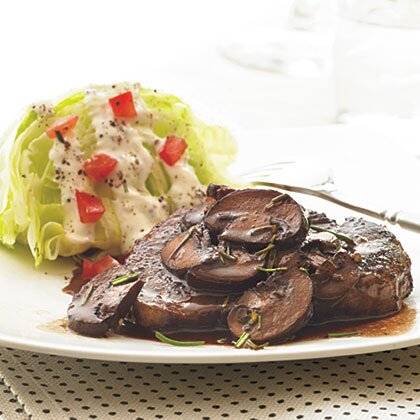 Beef Tenderloin Steaks With Red Wine Mushroom Sauce Recipe Myrecipes