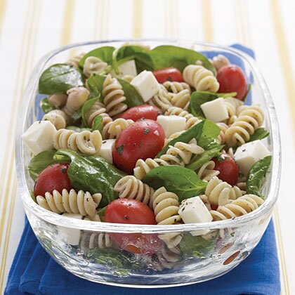 Spinach Tomato Fresh Mozzarella Pasta Salad Italian Dressing Recipe Myrecipes