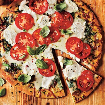 White Pizza With Tomato And Basil Recipe Myrecipes