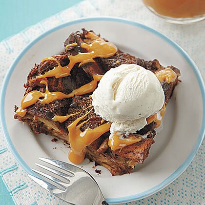 Double Chocolate Bread Pudding Dulce De Leche Recipe 0 Myrecipes