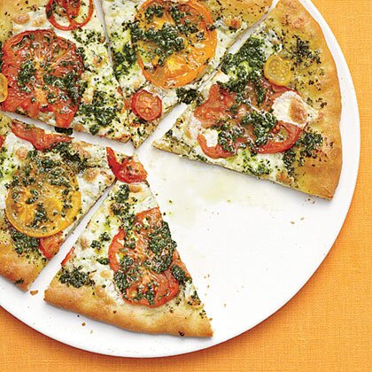 Fresh Mozzarella Heirloom Tomato Basil Pizza Recipe Myrecipes