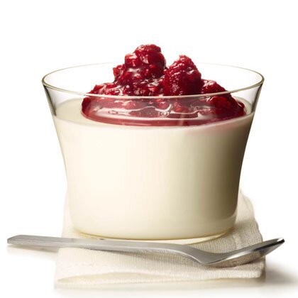 Yogurt Panna Cotta with Raspberry Compote Recipe | MyRecipes