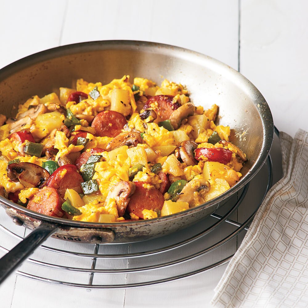 Sausage Vegetable And Egg Scramble Recipe Myrecipes