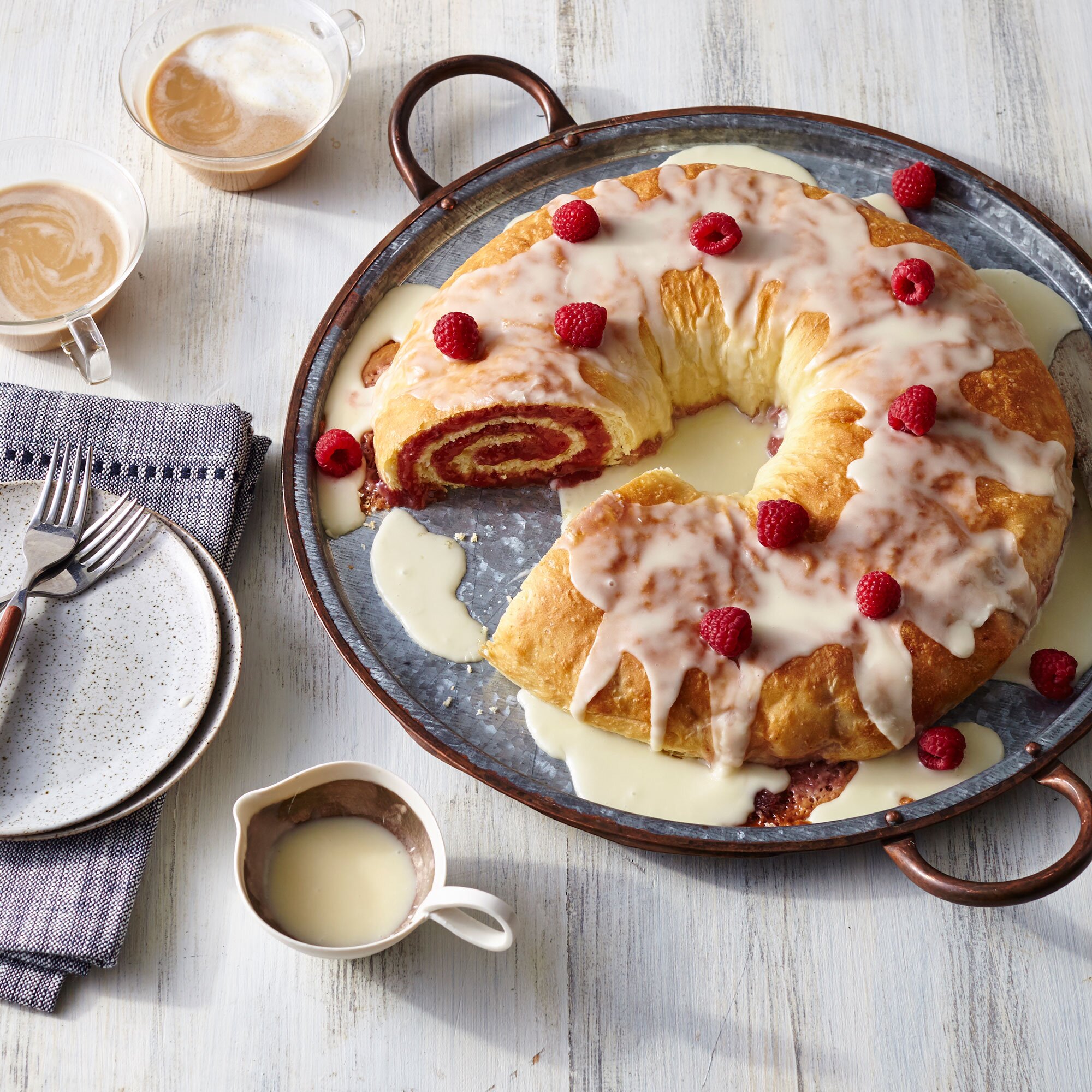 Raspberry and Cream Cheese Danish Roll 