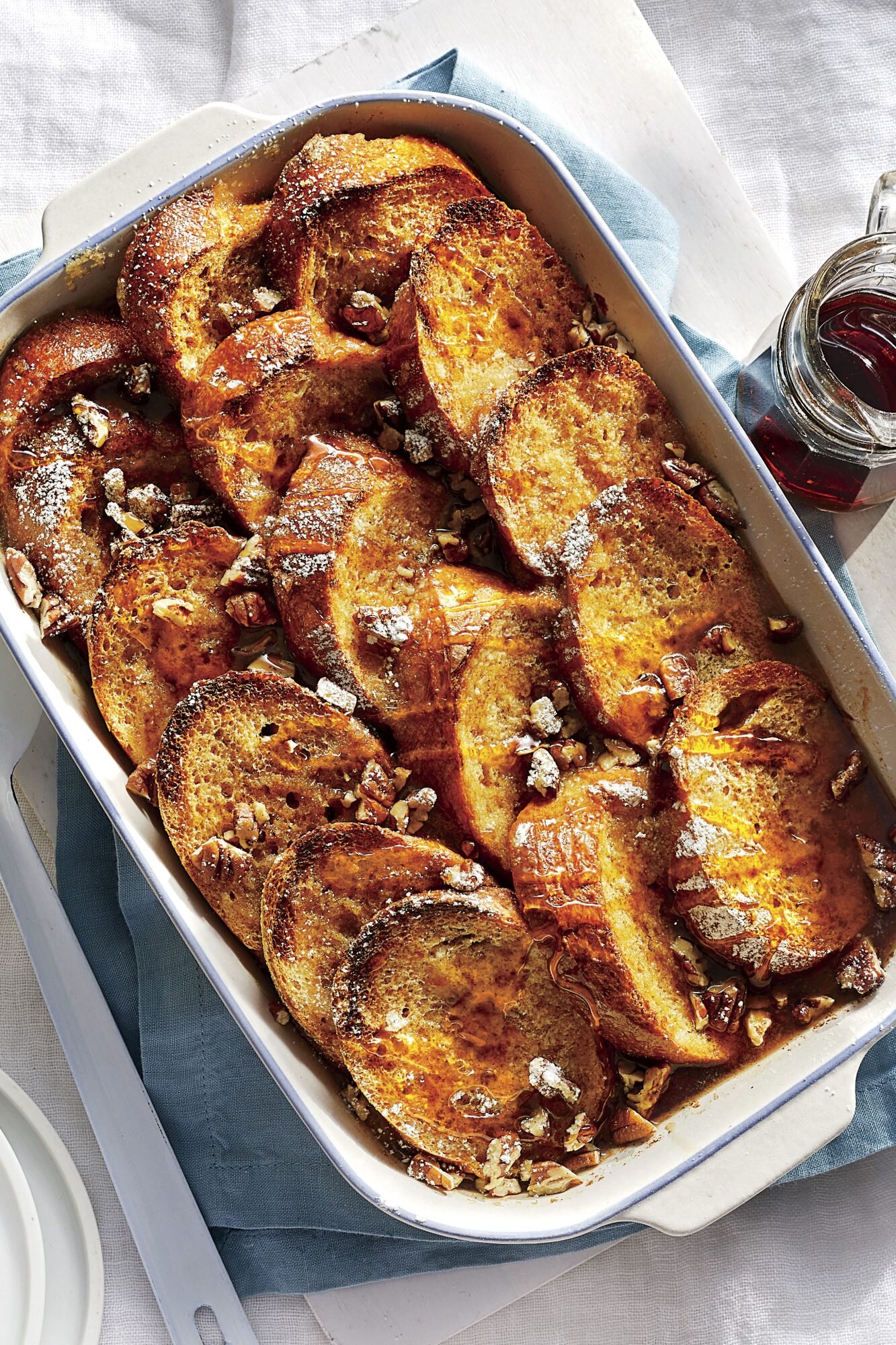 Overnight French Toast Casserole With Bourbon Maple Syrup Recipe Southern Living Myrecipes