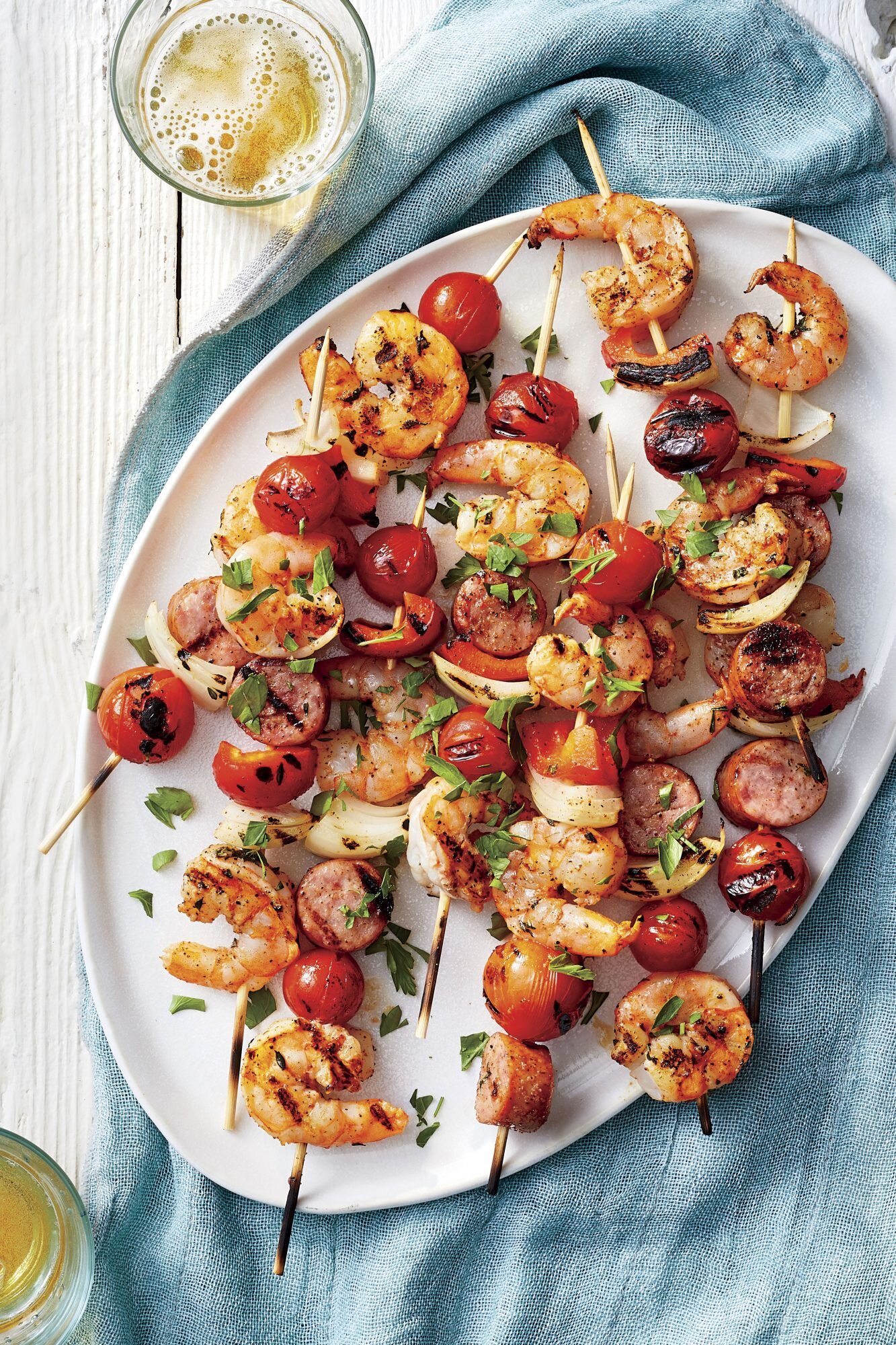 Grilled Cajun Shrimp Kabobs With Sausage Recipe Southern Living Myrecipes