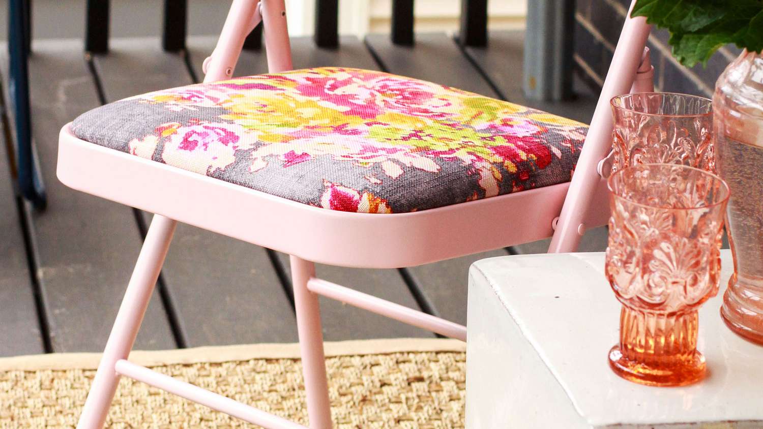 How To Paint And Reupholster An Upcycled Folding Chair Martha