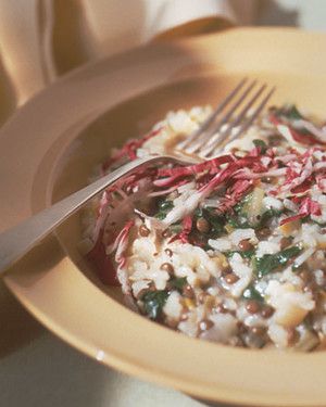French Lentil and Swiss Chard Risotto 