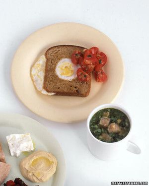 Egg-In-The-Hole Toasts With Cherry Tomato Salsa 