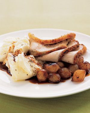 Roasted Pork Loin with Pearl Onions 