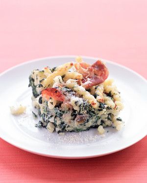 Baked Pasta with Spinach, Ricotta, and Prosciutto 