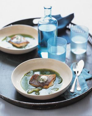 Striped Bass with Cucumber Broth 