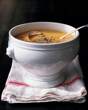 Red-Lentil Soup with Sage and Bacon 