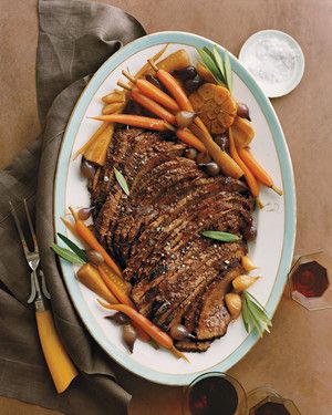 Braised Brisket with Carrots, Garlic, and Parsnips 