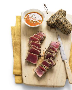 Sesame Seared Tuna with Ginger-Carrot Dipping Sauce 