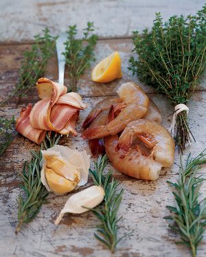 Shrimp Sauteed with Bacon and Herbs 