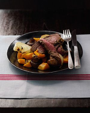 Pepper Steak with Squash and Mushrooms 