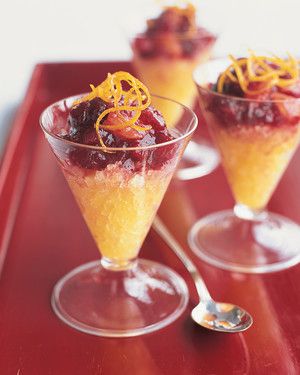 Cranberry-Vanilla Compote with Orange Ice 