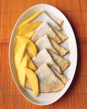 Coconut Crepes with Fresh Mangoes 