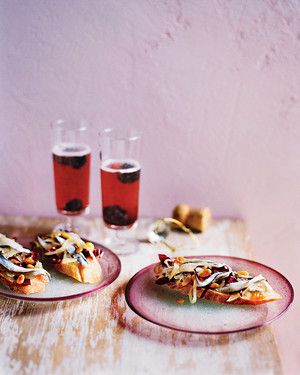 Prosecco Cocktails with Red Vermouth and Blackberries 