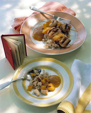 Grilled Chicken and Peach Kabobs 