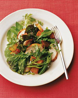 Green Salad with Roast Chicken and Sweet Potato 