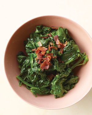 Sauteed Spinach with Crisp Pancetta 
