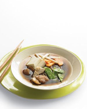 Asian Noodle Soup with Winter Vegetables and Tofu 