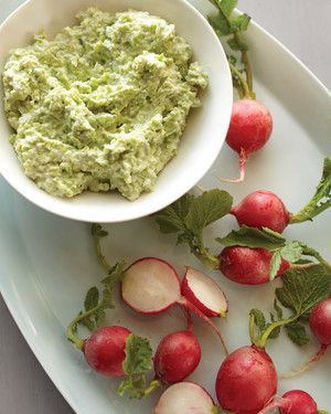 Fava Bean and Goat Cheese Dip with Radishes 