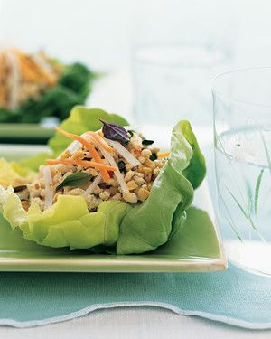 Spicy Chicken Salad in Lettuce Cups