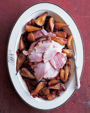 Honeyed Ham with Pears and Cranberries 