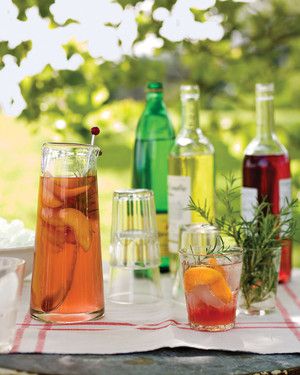 Peach and Rosemary Spritzers 