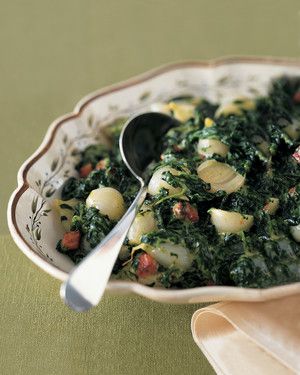 Creamed Spinach with Pearl Onions and Bacon 