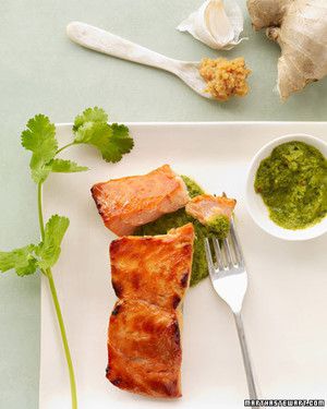 Miso Salmon with Cilantro Salsa 