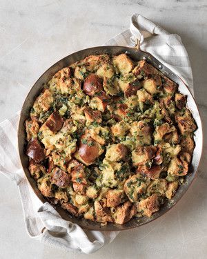 Herb-and-Scallion Bread Pudding 