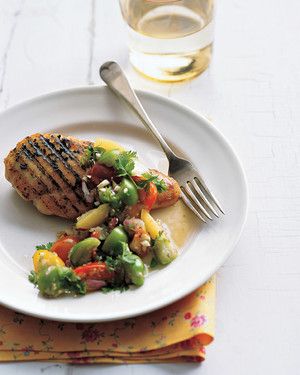 Grilled Chicken with Tomatillo-Tomato Salsa 