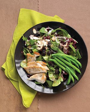 Seared-Chicken Salad with Green Beans, Almonds, and Dried Cherries 