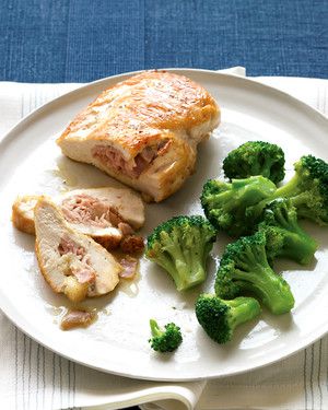 Ham-and-Sage-Stuffed Chicken with Broccoli 