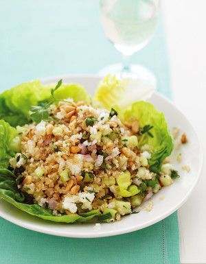 Bulgur Salad with Feta and Pine Nuts 