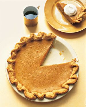 Traditional Pumpkin Pie with a Fluted Crust 