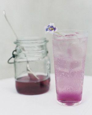 Wild Violet Syrup and Sparkling Water 