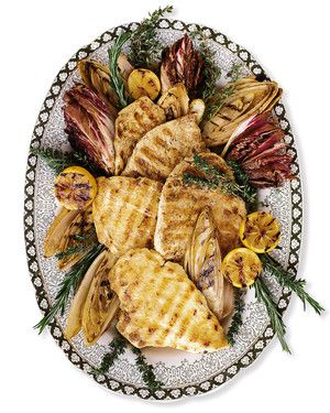 Grilled Chicken Paillards with Endive and Radicchio 